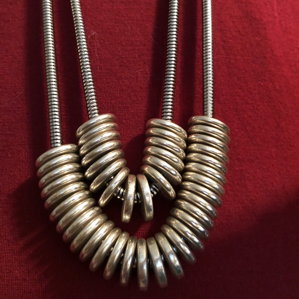 Long Silver Coin Necklace